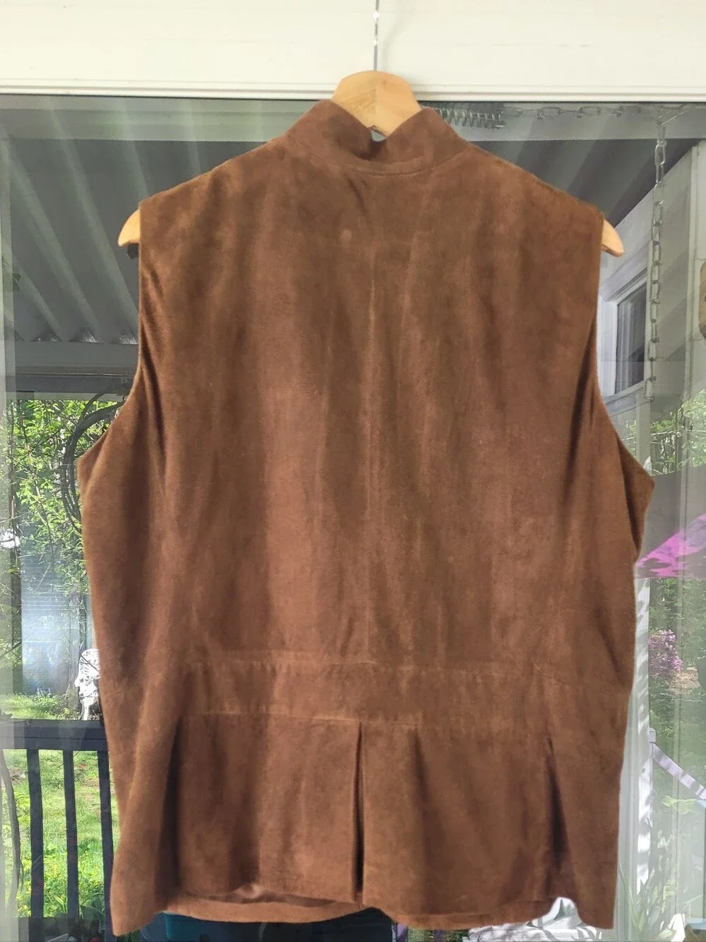 Vintage Brown Suede Vest Large Timeless Western Cowgirl Chic Button Front